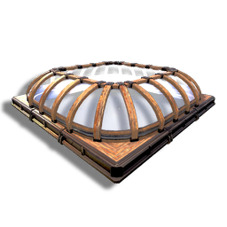 Rounded Flat Timber-glass Roof