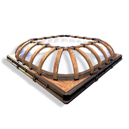Rounded Flat Timber-glass Roof