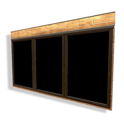 Large Timber Triple Window (mid)