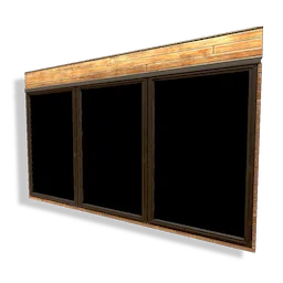 Large Timber Triple Window (mid)
